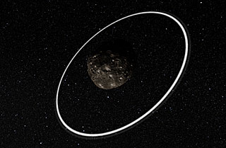 This artist’s impression shows a close-up of what the rings might look like. Photo courtesy of ESO/L. Calçada/M. Kornmesser/Nick Risinger